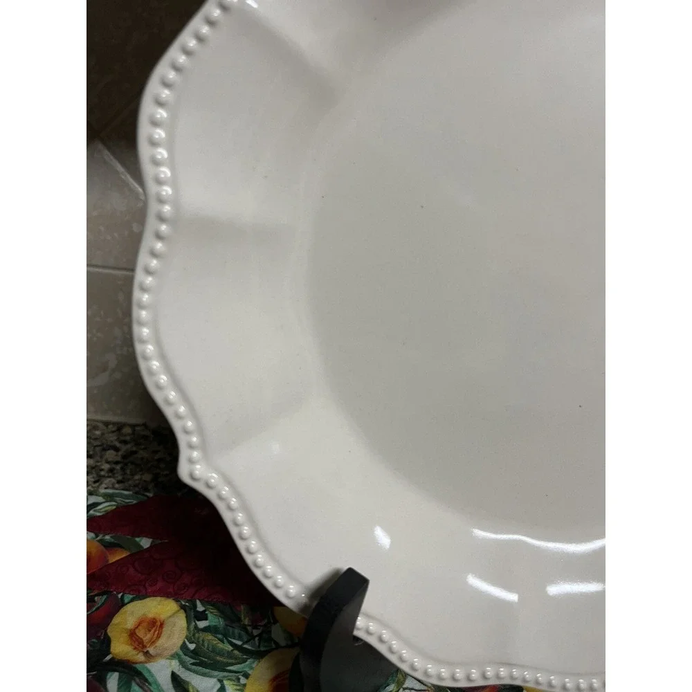 Pioneer Woman Paige Dinner Plate Linen White